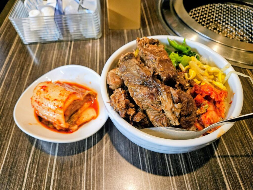 牛丼にキムチトッピング