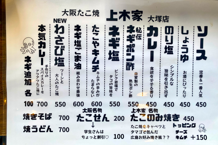 メニューの写真