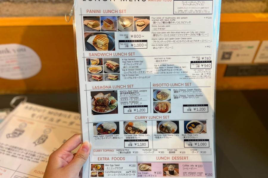 ランチメニュー表