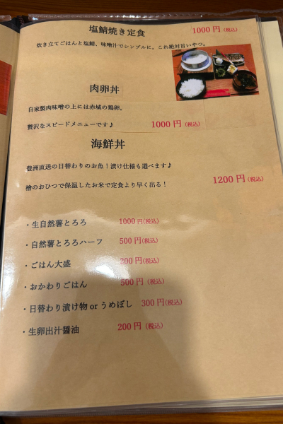 メニュー表その2。