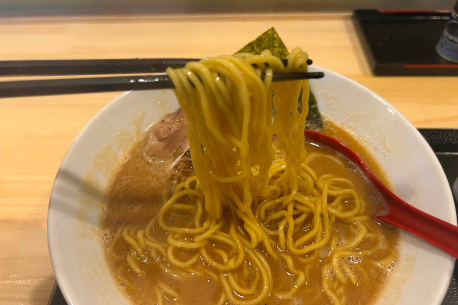 ラーメンのアップ。