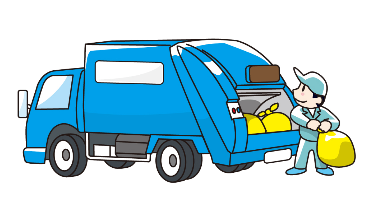 ゴミ収集車の画像。