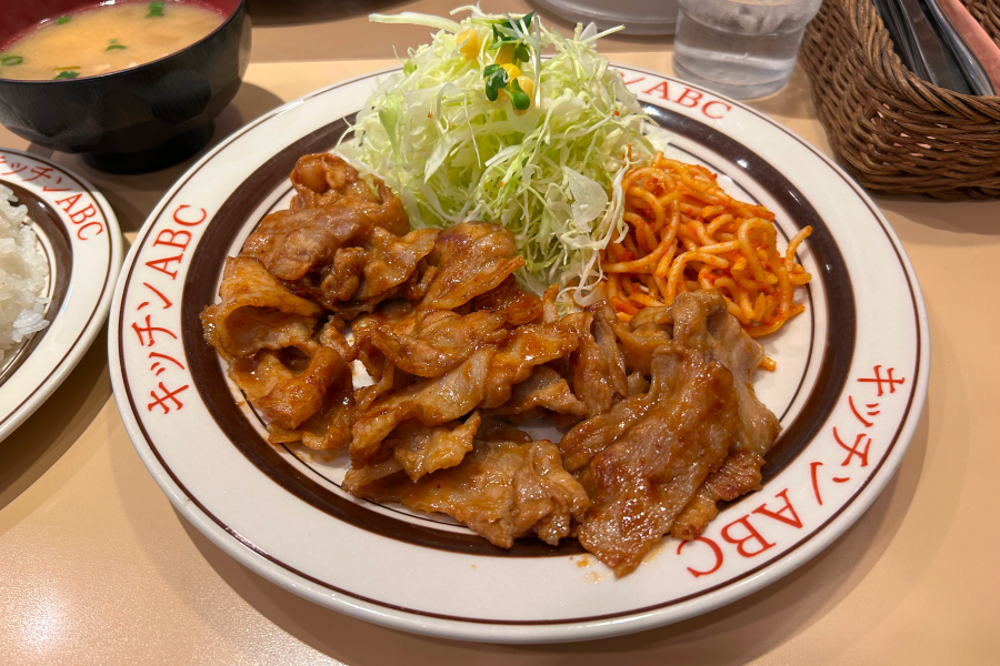 元祖ポークたれ焼肉のアップ。