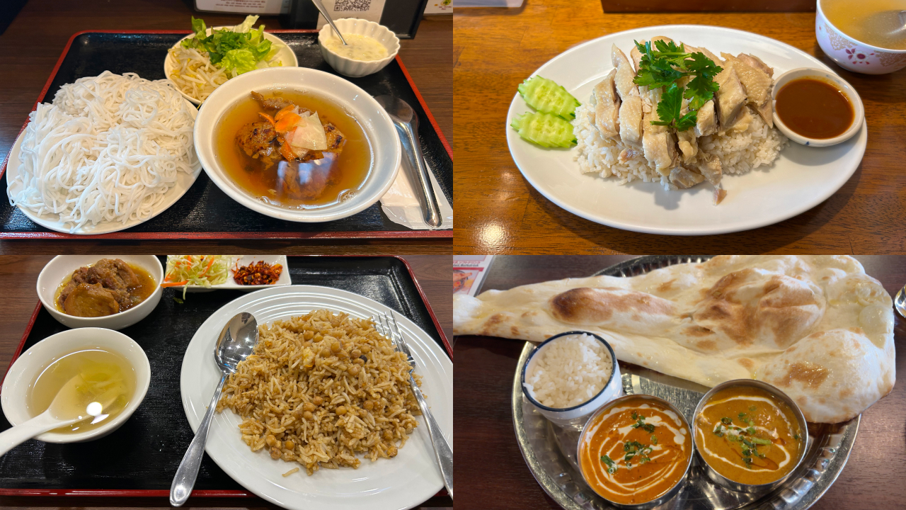 エスニック料理店４店の料理