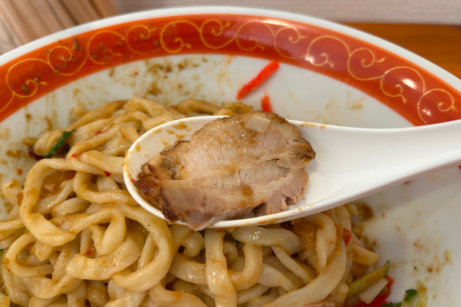 チャーシューのアップ。